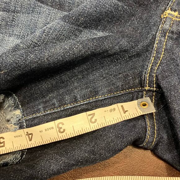 Paige Jimmy Jimmy Dark Wash Raw Hem Denim Shorts Womens 25 Summer Classic - Picture 13 of 13